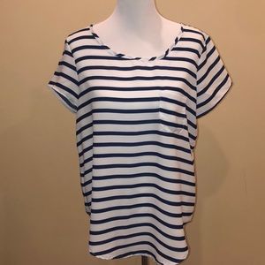 JAPNA BLUE AND WHITE STRIPED BLOUSE